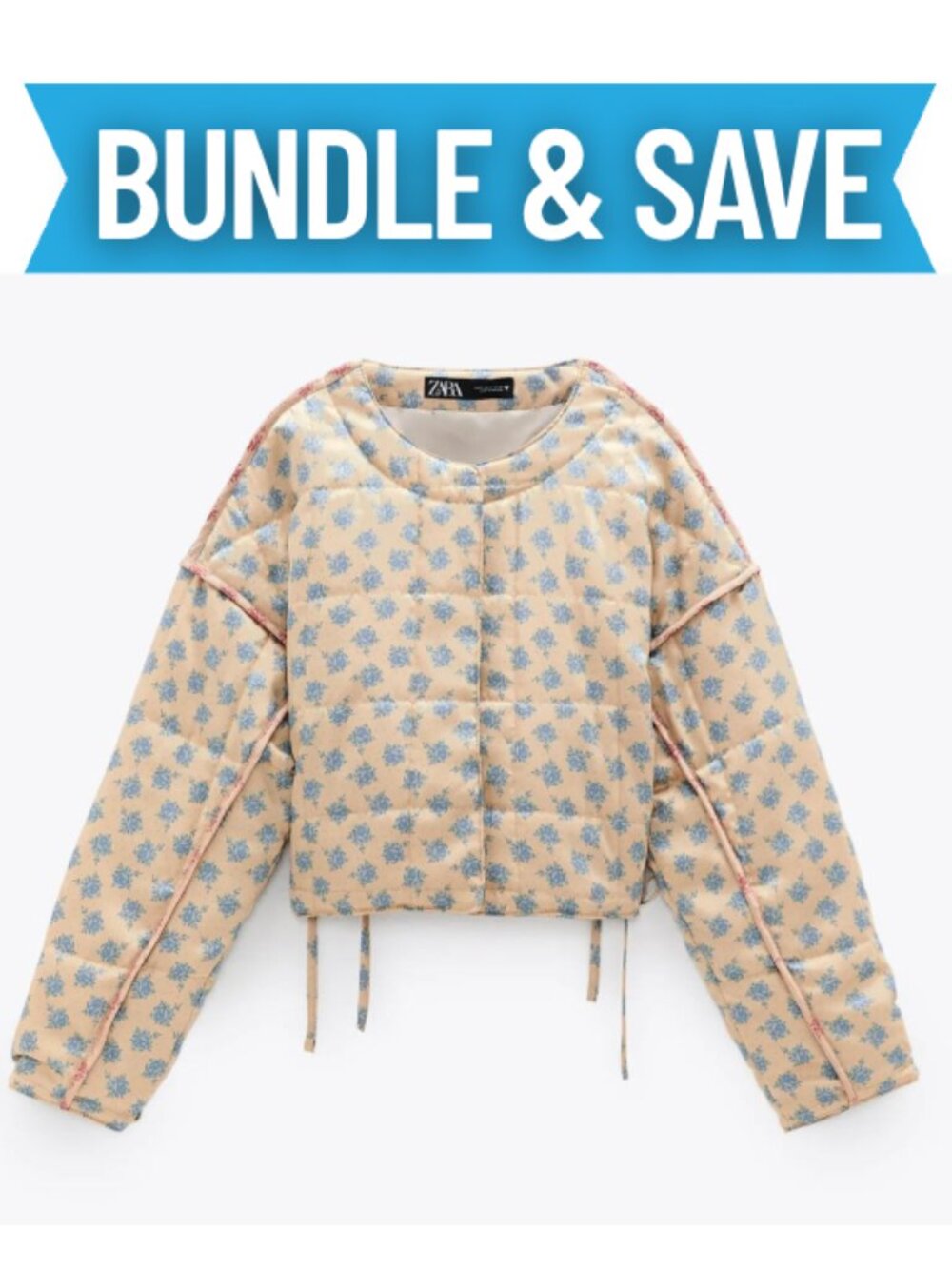 Zara Floral Print Quilted Jacket